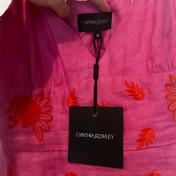 NWT Cynthia Rowley Hot Pink Peplum Top - Picture 6 of 6